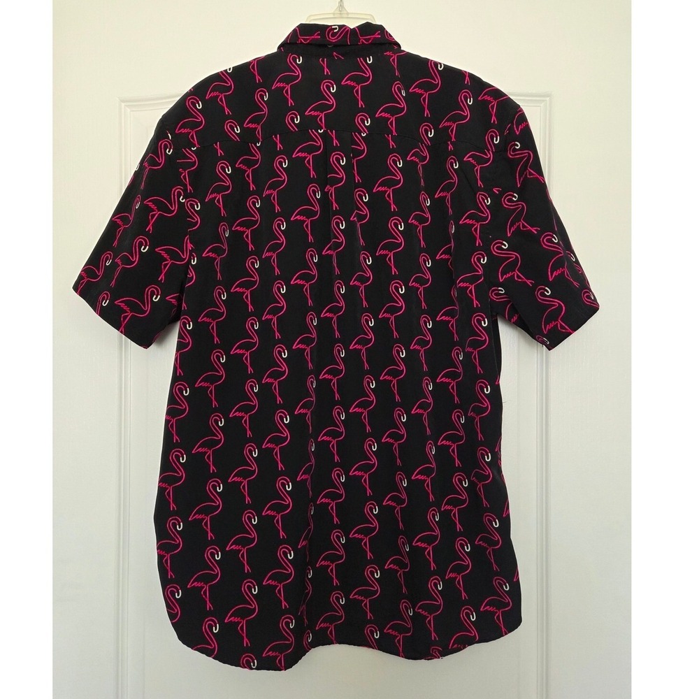 WESC Flamingo Print Button Down Short Sleeve Shirt Mens XL/ Womens XXL Beach - Picture 2 of 6